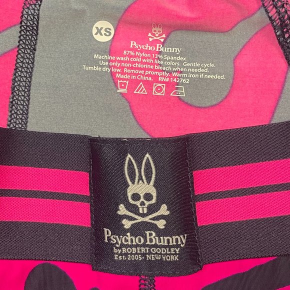 Psycho Bunny Pink Navy Print Capri Leggings XS - Picture 3 of 9